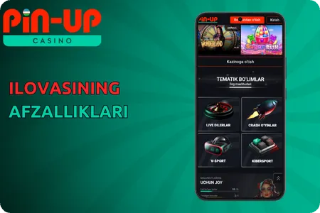 Pin Up ilovasi mobil