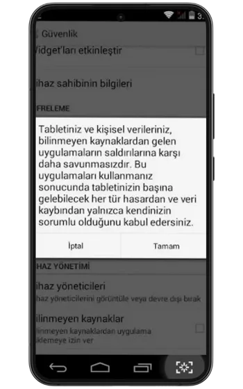 Naməlum mənbələrə icazə verin