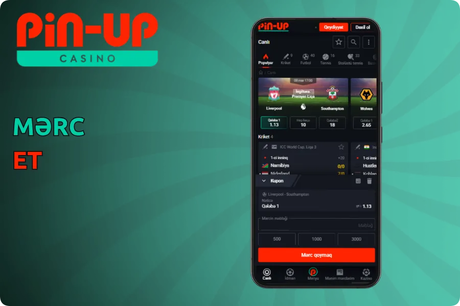 Pin Up mərc necə edilir addım-addım təlimatları