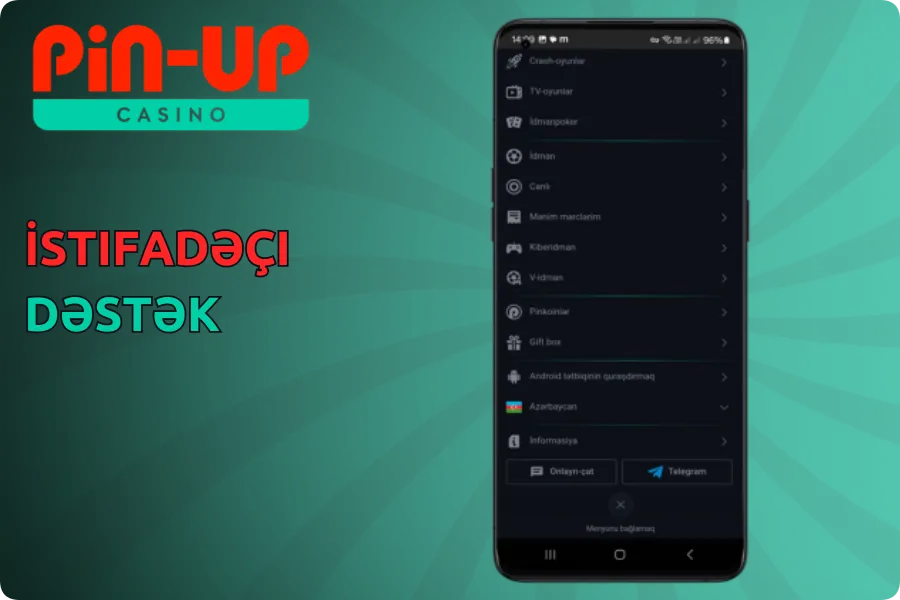 Pin Up APK tətbiqində qeydiyyat addım-addım təlimatları